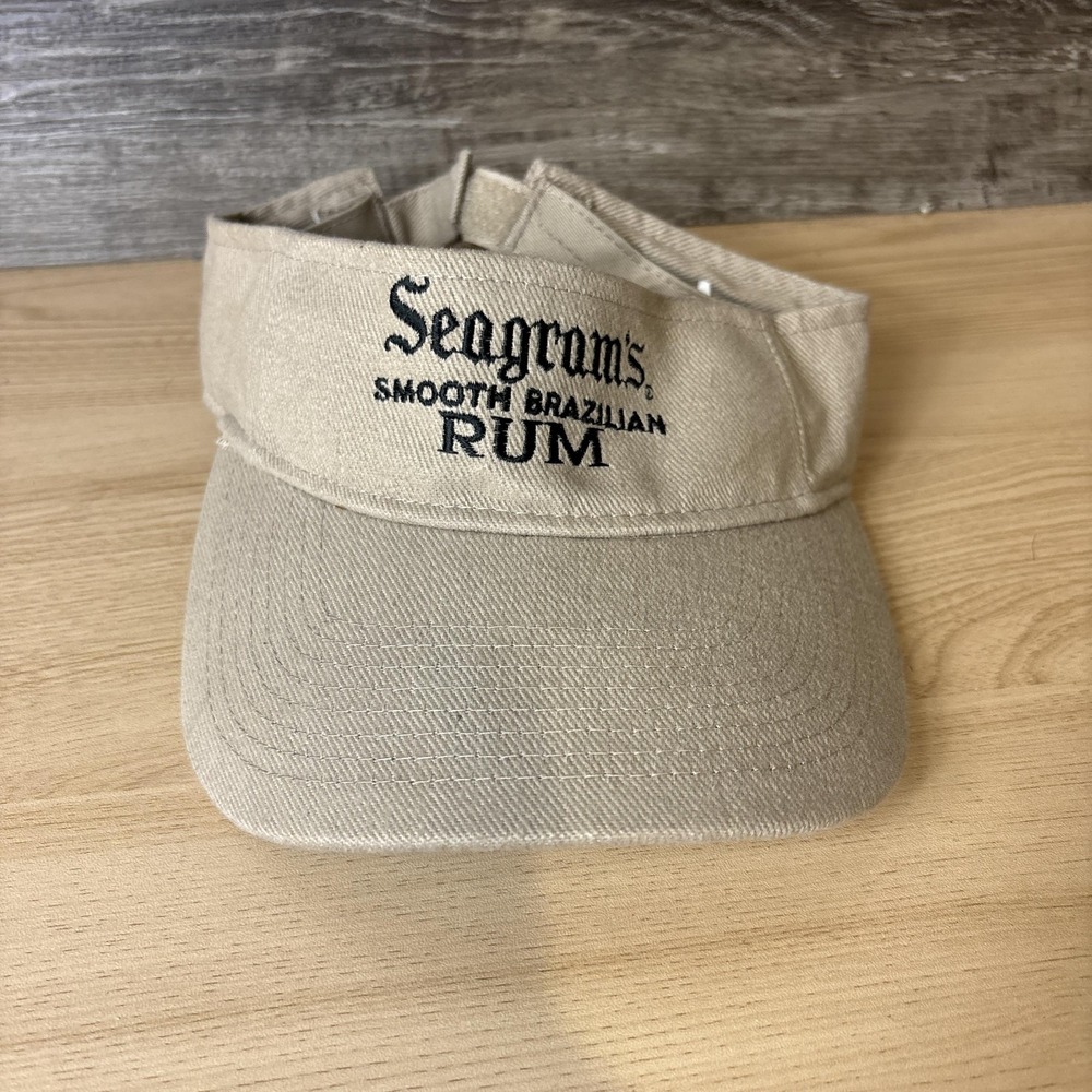 Seagram's Smooth Brazilian Rum Hat Visor Strap Back Tan Embroidered Promo Mens